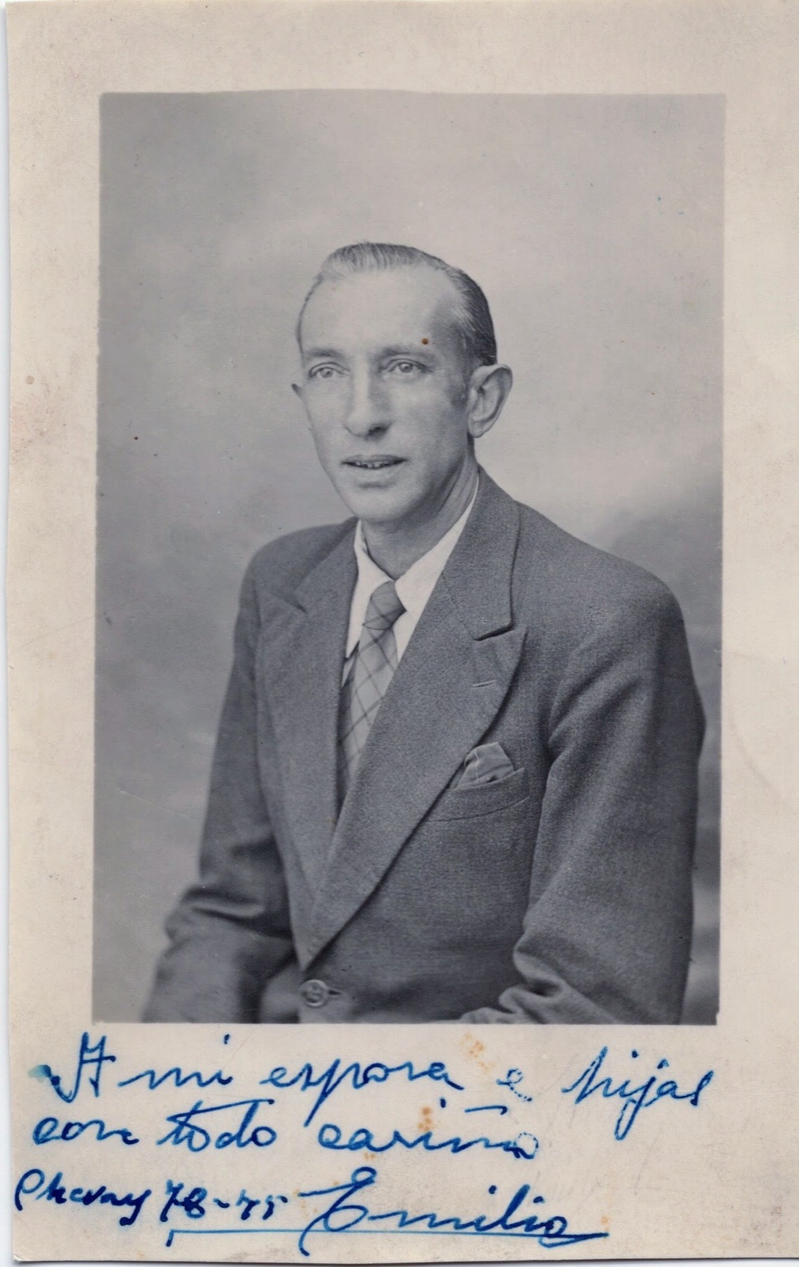 Portrait dédicacé d’Emilio Llorens Caballer en 1945